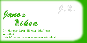 janos miksa business card